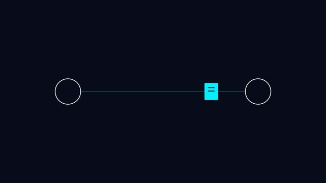 Minimalist Animated Progress Bar with Moving Blue Square Icon.
