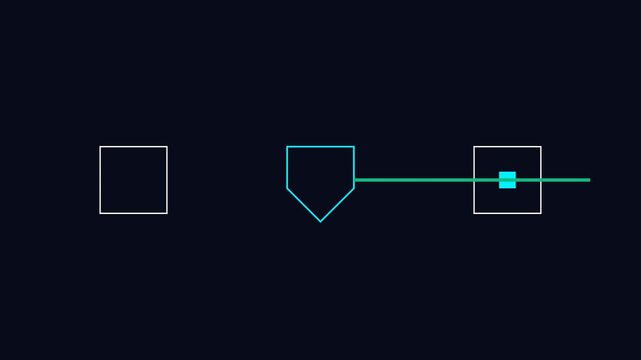 Minimalist Geometric Shape Animation Featuring Square and Pentagon Transitions.