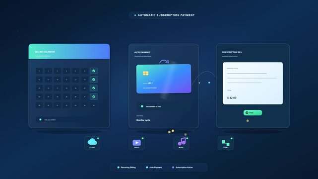 User interface design template showing dashboard layout with modern dark theme and application components