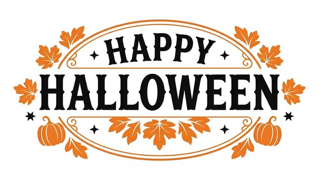 Celebrate the spooky season with a delightful and festive happy halloween typographic design perfect for cards invitations and seasonal decorations
