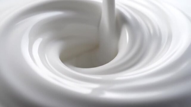 Whirling White Fluid in Motion Peculiar Swirl in Soft Abstract Cream Setting