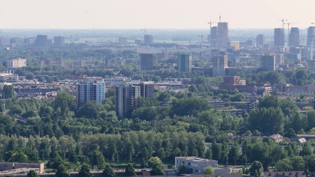Netherland Holland Benelux Amsterdam Dutch City IJ Pampus Ijmeer Lake Rijn Kanal Aerial Drone View