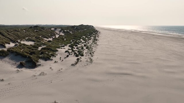 Netherland Benelux Terschelling Island Midsland West Hoornsebos Noordzee Beach and Dunes Wadden Schiereiland Dutch Wetland Aerial Drone