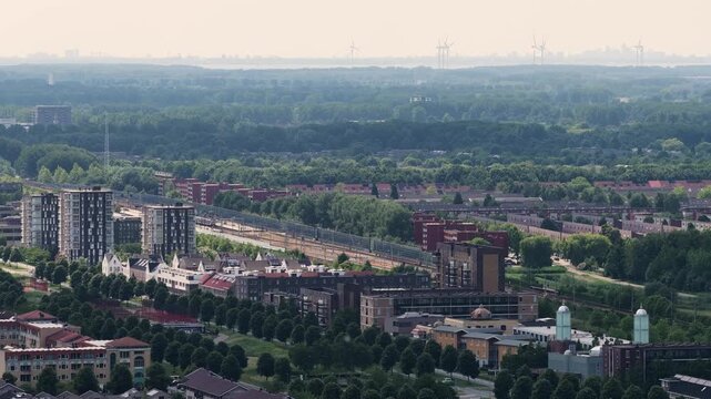 Netherland North Holland Almere City Lelystad Provence Dutch Aerial Drone 4K