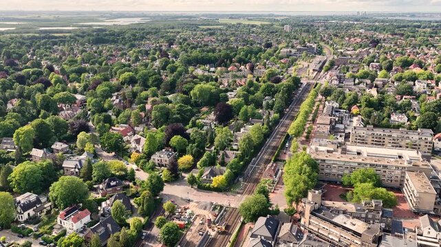 Netherland Holland Benelux Hilversum City Media Park Dutch Architecture Homes Roads Buildings Aerial Drone
