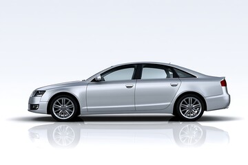 Fototapeta premium Modern luxury silver sedan car isolated on white background