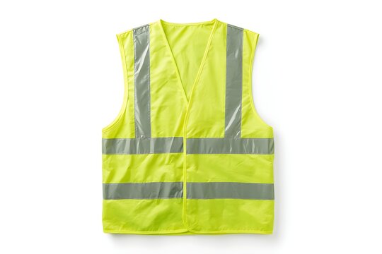 High visibility safety vest isolated on white background