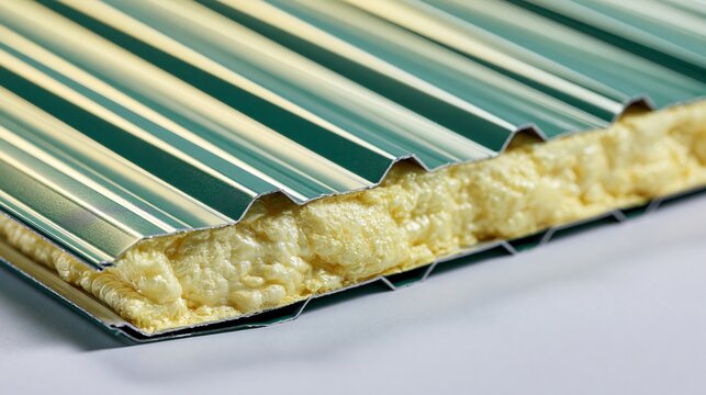 Clean Building Material Sample Section Prototype on White Backdr