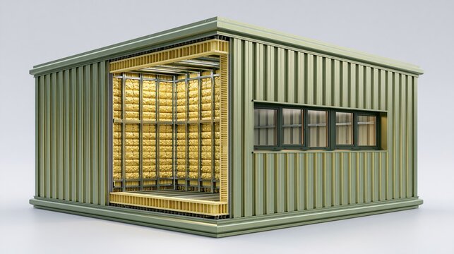 Isolated Insulated Sandwich Cladding Panel Corner Studio Sample