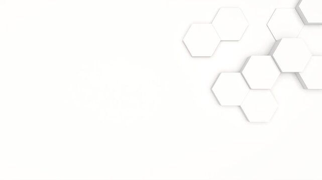 White hexagonal pattern surface future bg seamless looped animation 4k