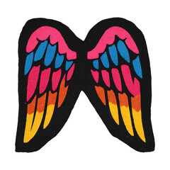 Naklejka premium PNG Colorful abstract angel wings illustration.