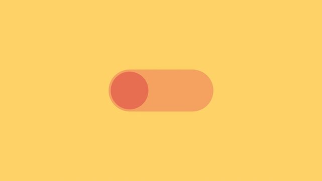 Minimalist Animated Toggle Switch UI Element Changing Between On and Off States Looping Motion