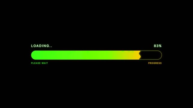 UI progress bar filling with toxic green liquid on black background