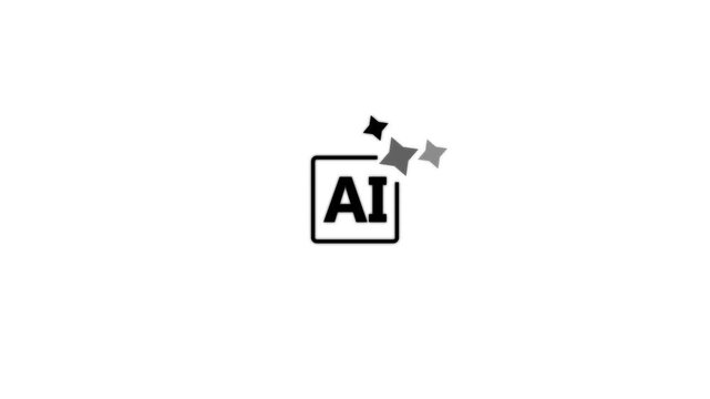 A clean and modern AI design icon featuring a glowing shine effect. Ideal for representing digital creativity, graphic design tools, software interfaces, branding elements, UI/UX layouts,