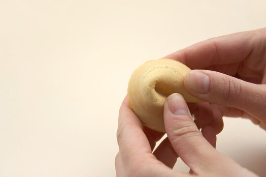 Chinese fortune cookies. Cookies with empty blank inside for prediction words