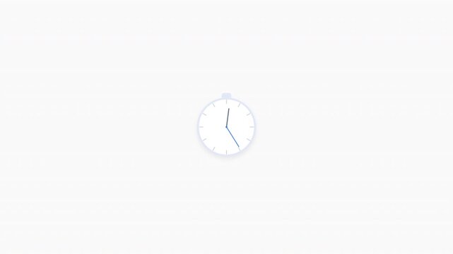Minimalist Animated Clock Icon Featuring A Spinning Clock Hand Representing Time Passing Motion