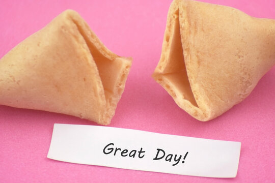 Chinese fortune cookies with text Great Day inside