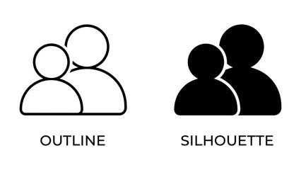 Fototapeta premium User icon outline and silhouette