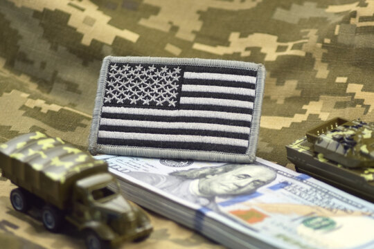 Military equipment on the hundred dollar bill. The history of war financing and military support