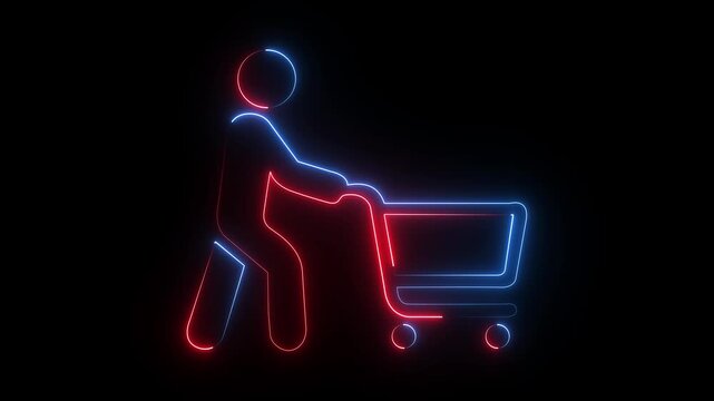 The concept of online shopping, e-commerce, or retail on transparent background. online consumer choice, purchase, sale motion graphic..