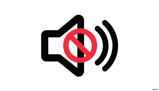 Mute volume speaker icon with a red forbidden circle
