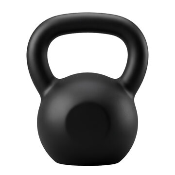 Premium Black Kettlebell for Strength Training Isolated on Transparent Background
