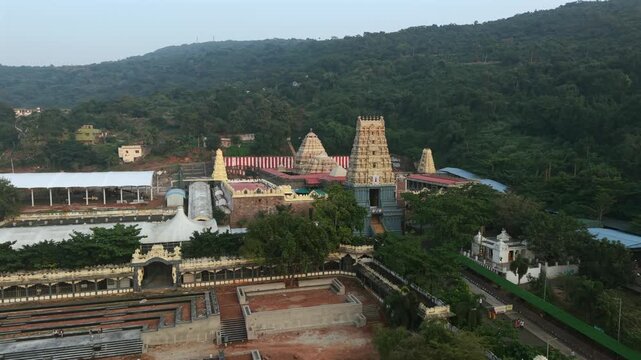 Aerial View of Simhachalam Temple in Visakhapatnam, Andhra Pradesh