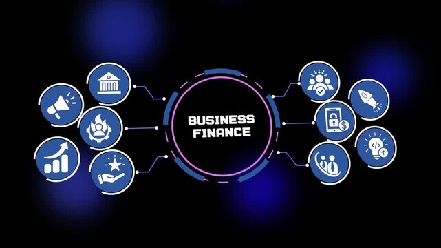 Business Finance concept featuring corporate budgeting, investment planning, revenue analysis, profit management, financial forecasting and enterprise growth strategy.