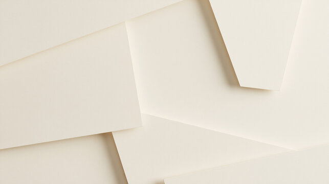 Minimalist White Geometric Layered Paper Craft Background