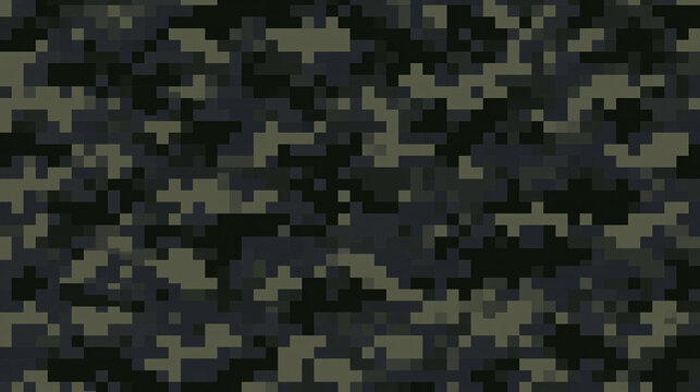 Dark Military Digital Camouflage Seamless Pattern Background