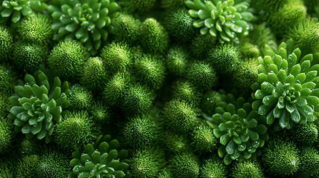 Full Frame Green Succulent Plants and Botanical Texture
