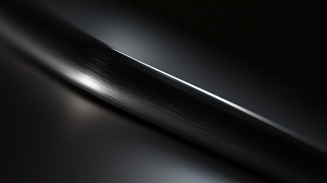 Sleek Brushed Dark Metal Surface with Dramatic Lighting