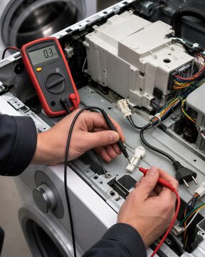Safe continuity test on unplugged washing machine