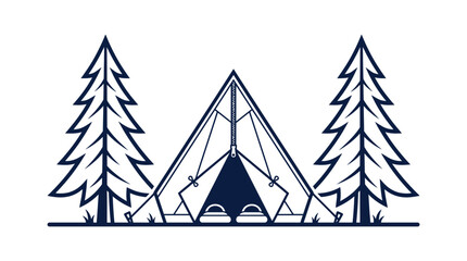 Obraz premium A-Frame Camping Tent Vector Illustration