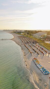 Drone flying over Fehmarn S&uuml;dstrand
