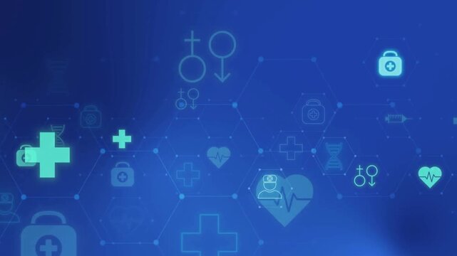 Healthcare icon pattern medical concept background stock video.