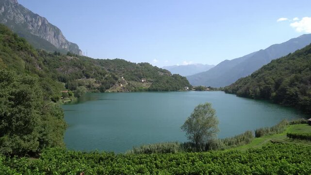 Lake Moro - a stunning hidden mountain lake near Boario Terme, Lombardy, Italy