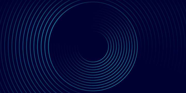 Blue abstract background with circular lines, technology futuristic template. Vector illustration, Eps 10