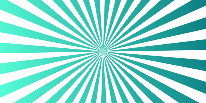 A radiant sunburst pattern with gradient blue and white rays emanating from a central point creates a dynamic and abstract background.