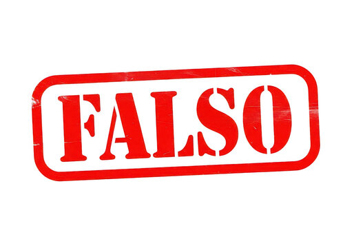 A red stamp with the word falso in it isolated on transparent background , png