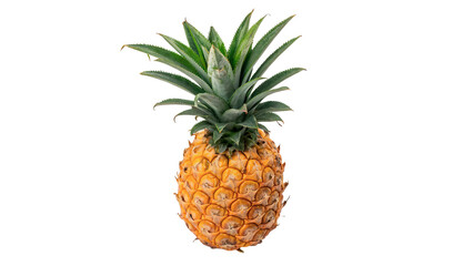 Fototapeta premium Whole fresh sweet organic tropical pineapple fruit isolated on transparent background