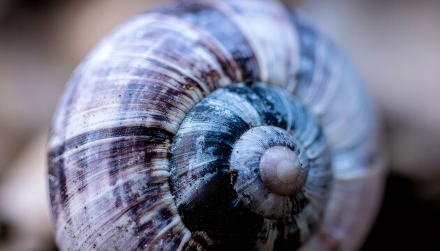 Snail shell showing fibonacci spiral and golden ratio pattern