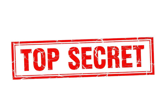 A red top secret stamp isolated on transparent background , png