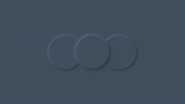 Modern dark blue neumorphism for replace logo or text in the center with animated soft circles