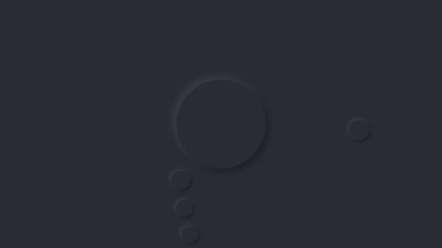 Dark neumorphism background animation with circle to replace logo or text in the center