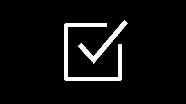 Minimalist checkmark animation success, approval, and task completion symbol tick motion