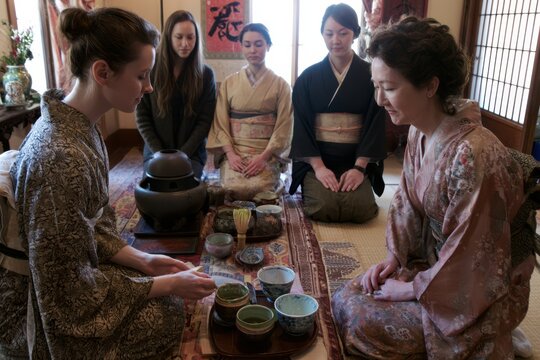 Japanese Cultural Ritual During Tea Ceremony