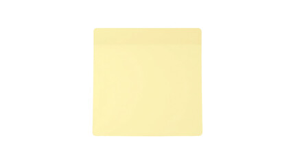 Yellow sticky note on white background, blank adhesive paper pad for reminders, square office stationery for business planning and organization © Graphics Stock