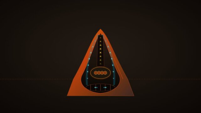 Abstract triangular musical instrument graphic design on dark background