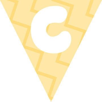 Triangular Flag Bunting Alphabet C